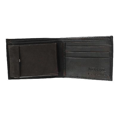 Men's Leather Bifold Wallet With Snap Insert Cover