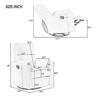 360 Degree Swivel Recliner Theater Recliner Manual Rocker Recliner Chair