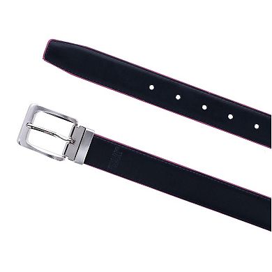 Ctm Leather Matte Reversible Croc Print Clamp On Buckle Belt