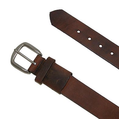 Boston Leather Men's Big & Tall Aged Bark Leather Hidden Stretch Belt