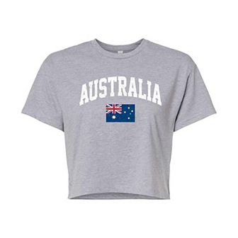 Juniors' Australia Flag Cropped Graphic Tee