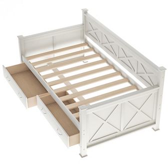 Merax Twin Size Wooden Modern And Rustic Casual Style Daybed