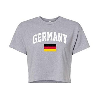 Juniors' Germany Flag Cropped Graphic Tee