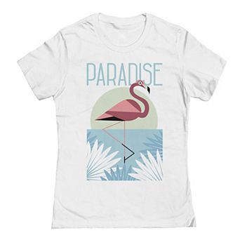 Junior's Flamingo Palms Paradise Graphic Tee