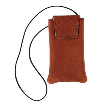 Textured Bison Leather Eyeglass Case With Neck String