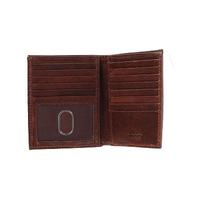 CTM Men's Oil Pull Up Leather Hipster Bifold Wallet