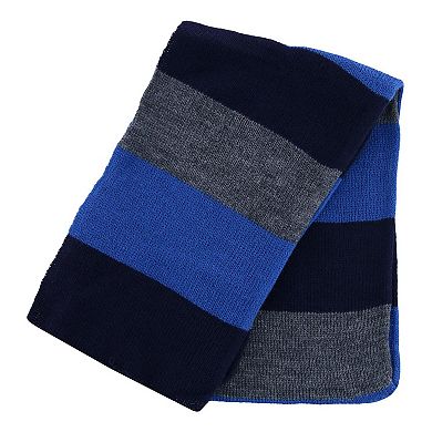 Ctm Boys' Striped 3 Piece Set Hat Gloves And Scarf