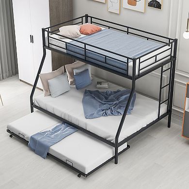Merax Twin Over Full Bunk Bed With Sturdy Steel Frame