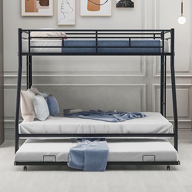 Merax Twin Over Full Bunk Bed With Sturdy Steel Frame