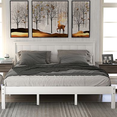 Merax Platform Bed Frame With Headboard