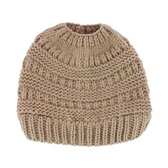 Ctm Women's Ponytail Winter Beanie Knit Hat