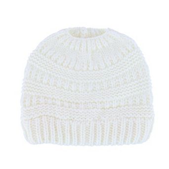Ctm Women's Ponytail Winter Beanie Knit Hat