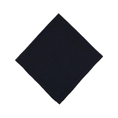 CTM Large Black Hemstitched Handkerchief