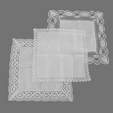 Women's Bridal Dress Lace And Linen Handkerchief