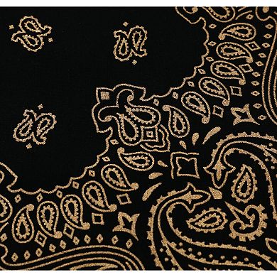 CTM Metallic Gold Paisley Print Bandana