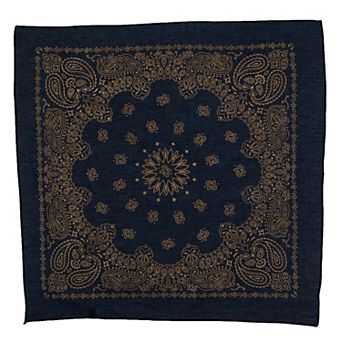 Metallic Gold Paisley Print Bandana