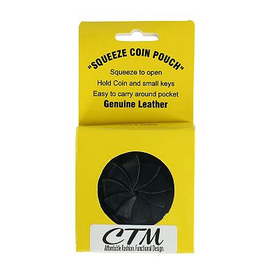 CTM Leather Squeeze Coin Change Pouch