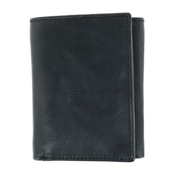 Men's American Bison Leather Rfid Trifold Wallet