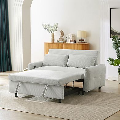 Merax Pull-out Sofa Bed Convertible Couch 2 Seat Loveseat Sofa Modern Sleeper Sofa