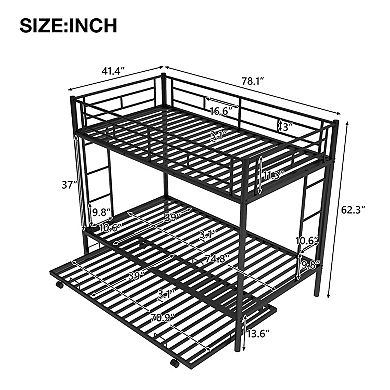 Merax Twin Over Twin Bunk Bed With Trundle