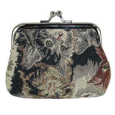 Women's Cat Print Tapestry Glasses Case And Coin Purse Set