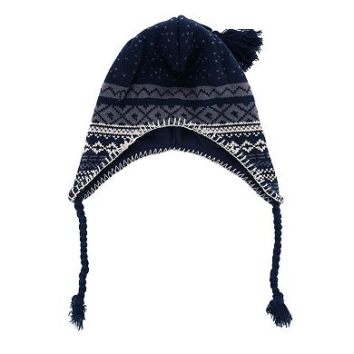 Ctm Men's Heavy Knit Winter Pattern Helmet Hat And Glove Set