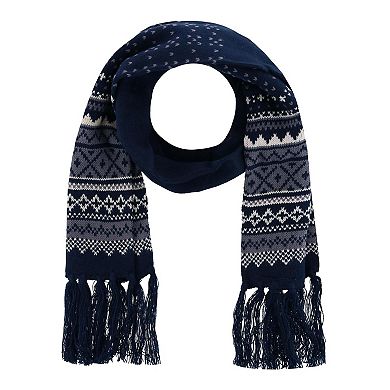 Ctm Men's Heavy Knit Winter Pattern Hat Glove And Scarf Set