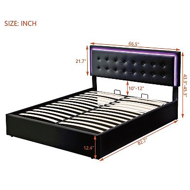 Merax Tufted Upholstered Platform Bed With Hydraulic Storage System