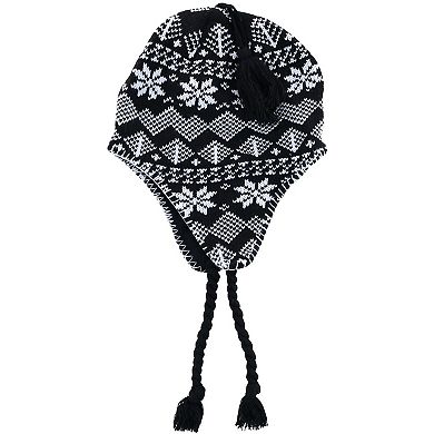 Ctm Women's Heavy Knit Winter Pattern Peruvian Hat