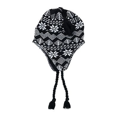 Ctm Women's Heavy Knit Winter Pattern Peruvian Hat