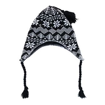 Ctm Women's Heavy Knit Winter Pattern Peruvian Hat