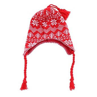 Ctm Women's Heavy Knit Winter Pattern Peruvian Hat