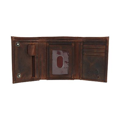 CTM Men's RFID Hunter Leather Chain Wallet