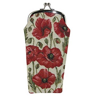 Women's Poppy Print Tapestry Glasses Case