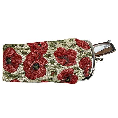 Women's Poppy Print Tapestry Glasses Case