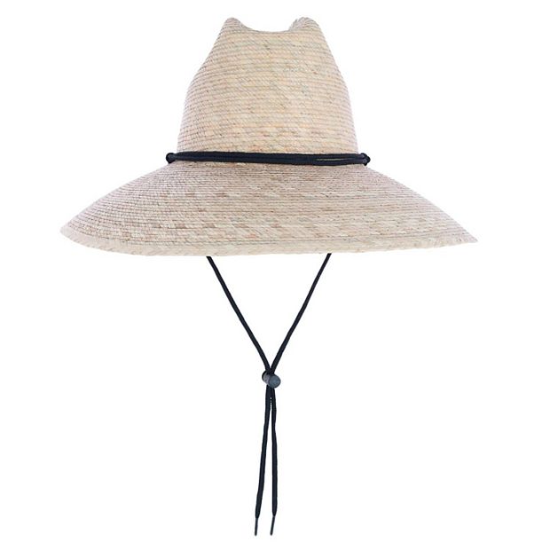 Wide Brim Lifeguard Sun Hat with Adjustable Chin Strap Vented Straw Lifeguard Sun Hat w/ 4.5-inch-Wide Brim & Chin  main image 4