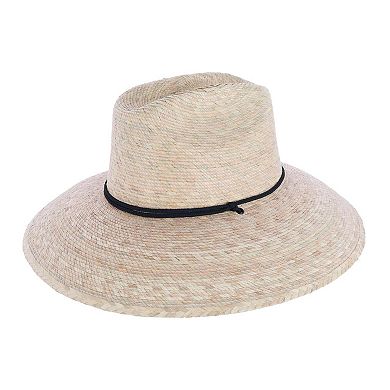 Ctm Wide Brim Crushable Straw Lifeguard Hat With Chin Strap