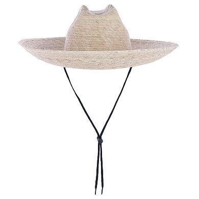 Ctm Wide Brim Crushable Straw Lifeguard Hat With Chin Strap