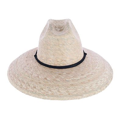 Ctm Wide Brim Crushable Straw Lifeguard Hat With Chin Strap