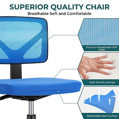 Merax Armless Desk Chair Small Home Office Chair With Lumbar Support