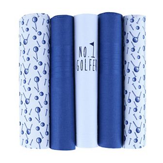 Men's 5 Pack Cotton Golf Theme Novelty Hankies