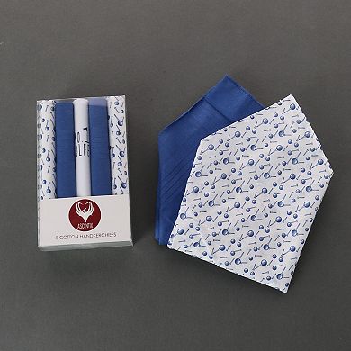 Ascentix Men's 5 Pack Cotton Golf Theme Novelty Hankies