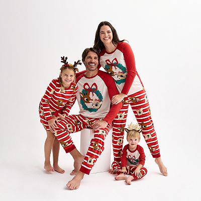 Red Nosed Reindeer Pajamas Rudolph Family Christmas Pajamas Men's