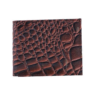 CTM Men's Alligator Print Bifold Wallet