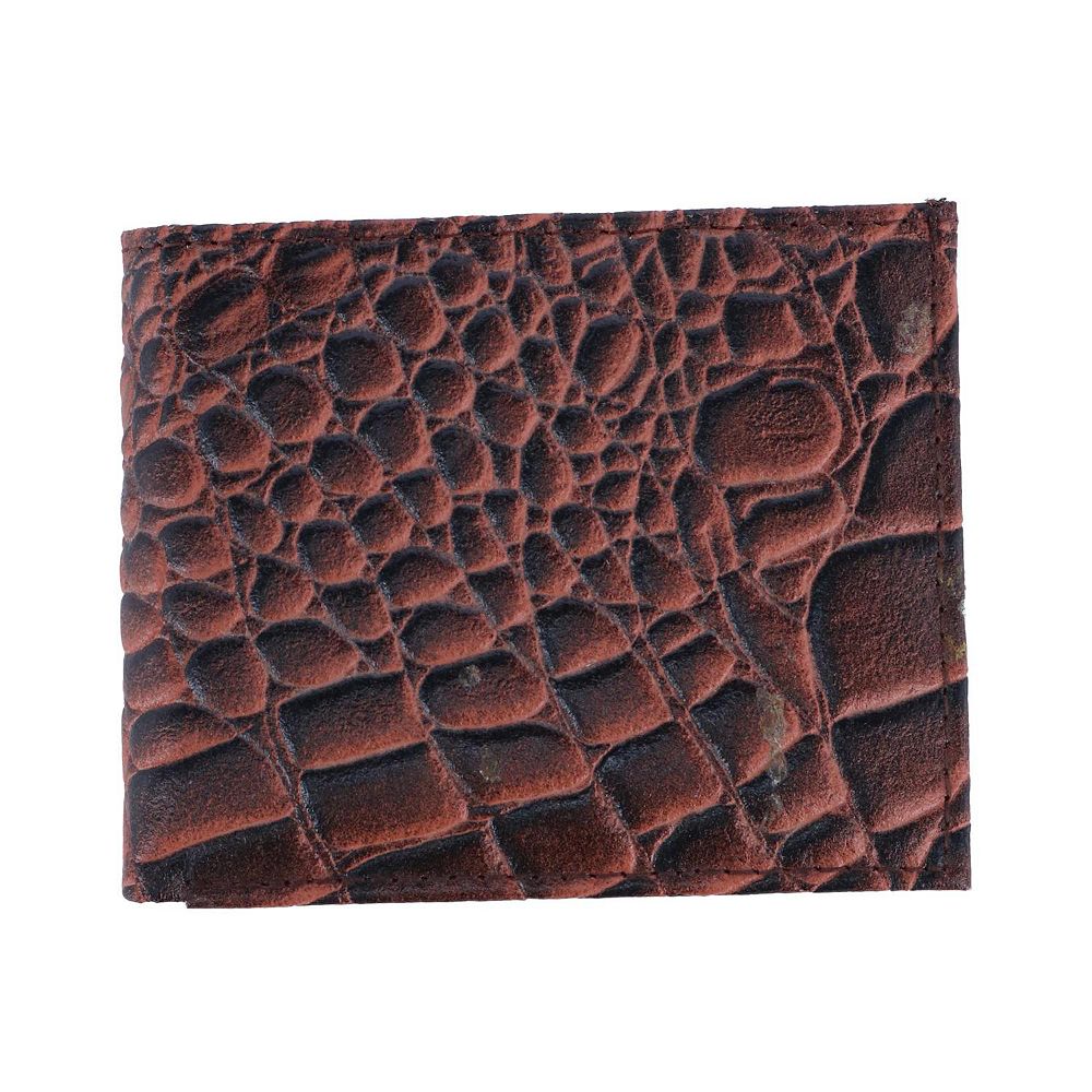 Mens Alligator Billfold Wallet in Black