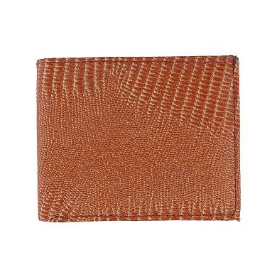 CTM Men's Lizard Print Bifold Wallet