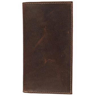 Hunter Leather Distressed Checkbook Cover Wallet