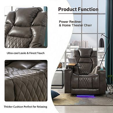 Merax Power Motion Recliner With Usb Charging Port And Hidden Arm Storage
