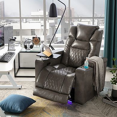 Merax Power Motion Recliner With Usb Charging Port And Hidden Arm Storage