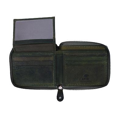 CTM Men's RFID Zip Around Wallet